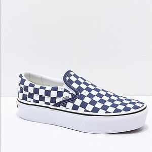 blue and white checkered vans
